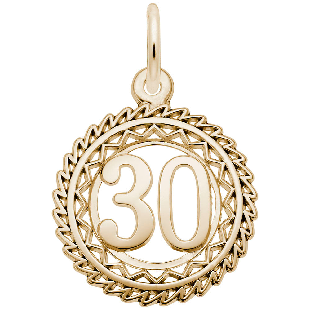 Victory Number 30 Charm - Personalized Jewelry for Celebrations 2895-030