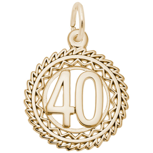 Victory Number 40 Charm - Personalized Jewelry for Celebrations 2895-040