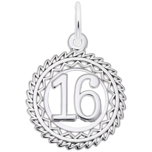 Victory Number Sixteen Charm - Personalized Jewelry for Celebrations 2895-016