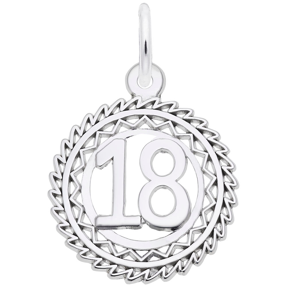 Victory Number Eighteen Charm - Personalized Jewelry for Success 2895-018