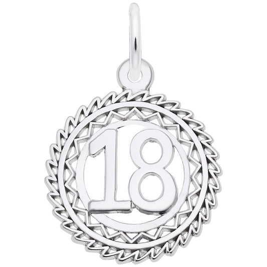Victory Number Eighteen Charm - Personalized Jewelry for Success 2895-018