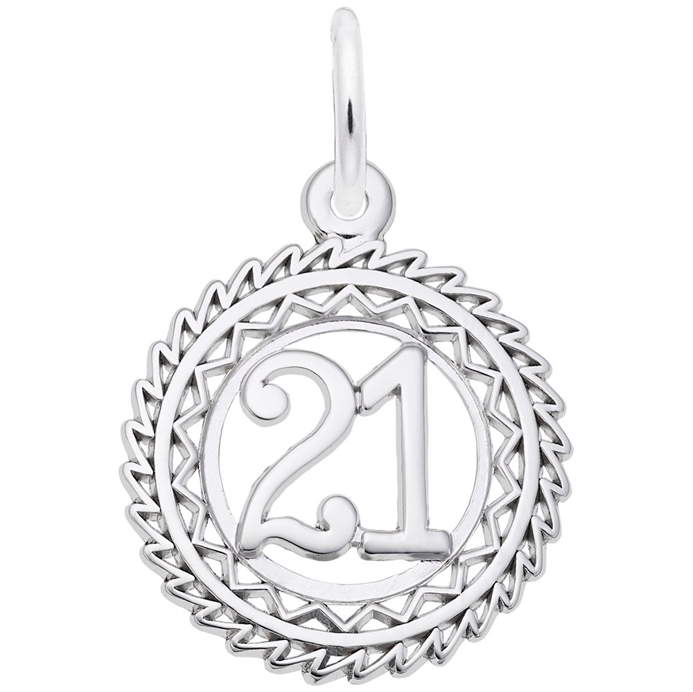 Victory Number 21 Charm - Personalized Jewelry for Celebrations 2895-021