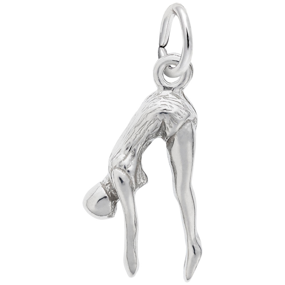 Sterling Silver Diver Charm for Swimming Enthusiasts - Rembrandt 2908