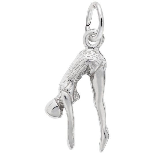 Sterling Silver Diver Charm for Swimming Enthusiasts - Rembrandt 2908