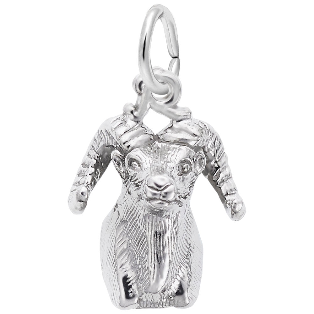 Big Horn Sheep Head Charm - Unique Farm Animal Jewelry Piece 2910