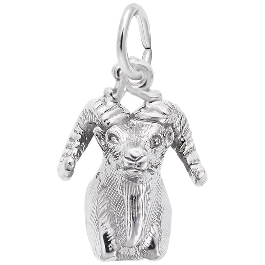Big Horn Sheep Head Charm - Unique Farm Animal Jewelry Piece 2910