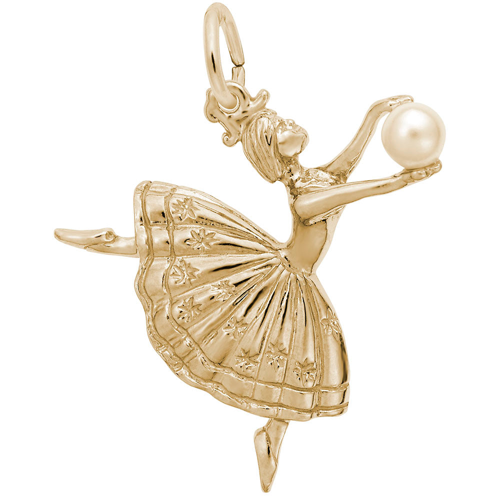 Dancer with Pearl Charm - Elegant Dance Jewelry for Performers 2927