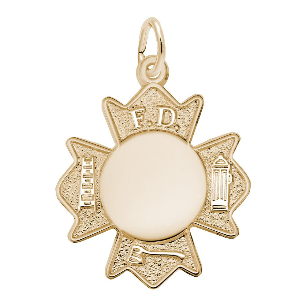 Fire Department Badge Charm - Unique Firefighter Jewelry Gift 2946
