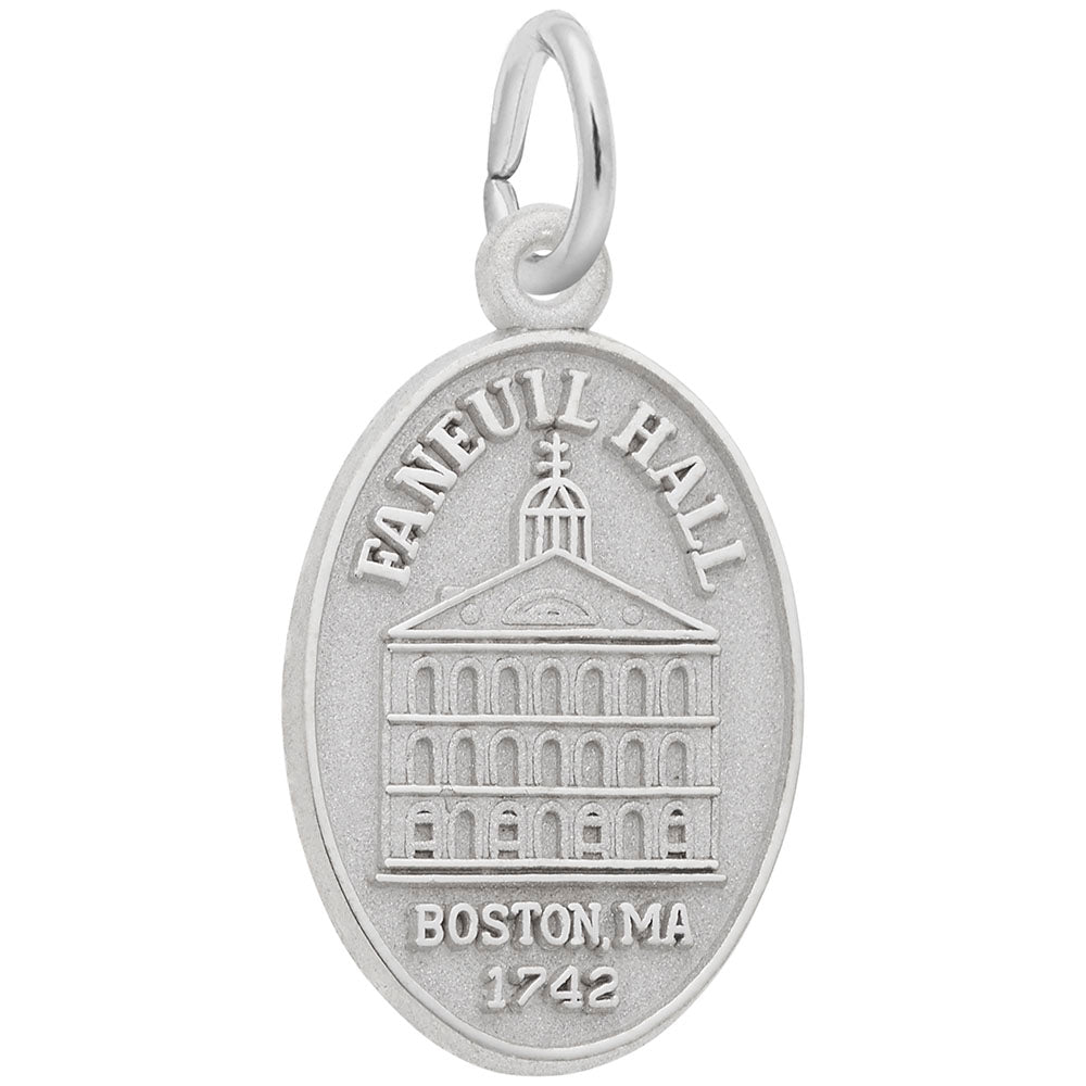 Faneuil Hall Oval Disc Charm - Historical Travel Jewelry Gift 2950