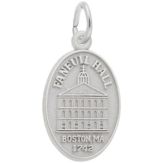 Faneuil Hall Oval Disc Charm - Historical Travel Jewelry Gift 2950