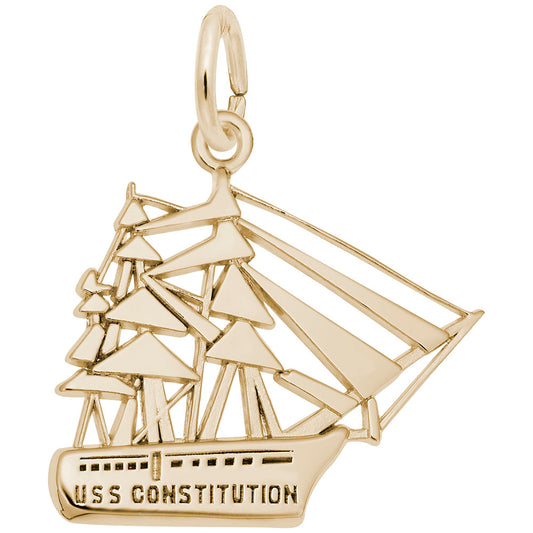 USS Constitution Charm - Nautical Boat Jewelry for Collectors 2955