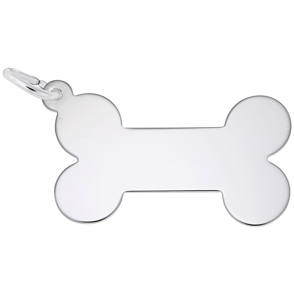 Flat Dog Bone Charm for Pet Lovers - Customizable & Unique Design 3019