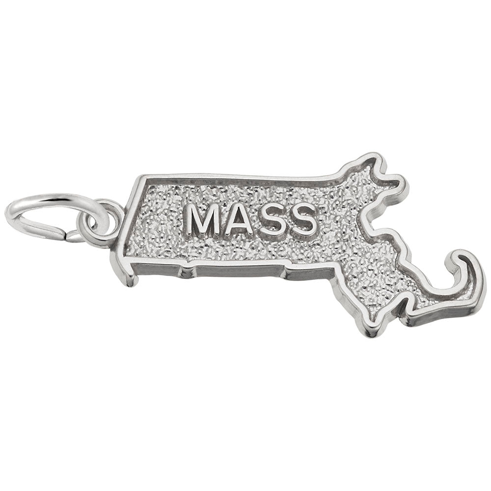 Massachusetts Map Charm - Travel Souvenir Jewelry for Adventurers 3035