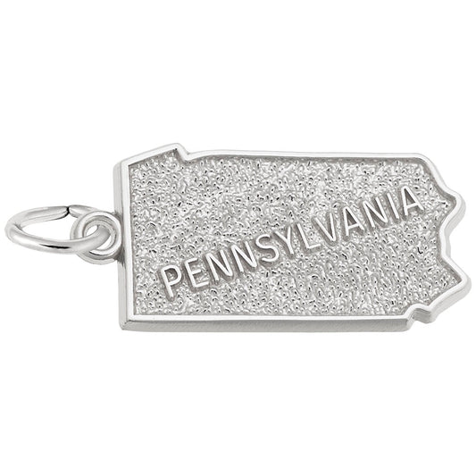 Pennsylvania Map Charm - Travel Souvenir Jewelry for Adventurers 3037