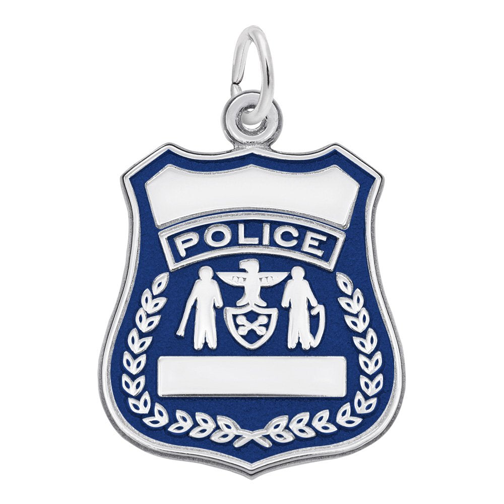 Painted Police Badge Charm for Law Enforcement Jewelry Collection 3039-001