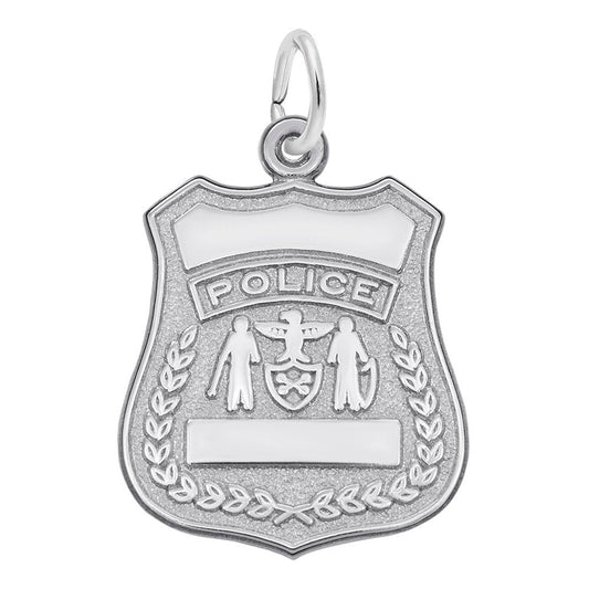 Police Badge Charm for Bracelets - Law Enforcement Jewelry Gift 3039
