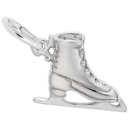 Winter Figure Skate Charm - Elegant Ice Skating Jewelry Accessory 3056