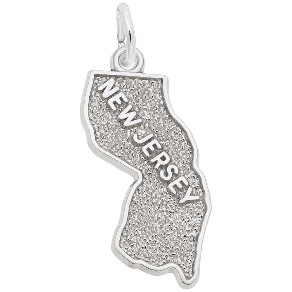 New Jersey Map Charm - Travel Souvenir Jewelry for NJ Lovers 3071