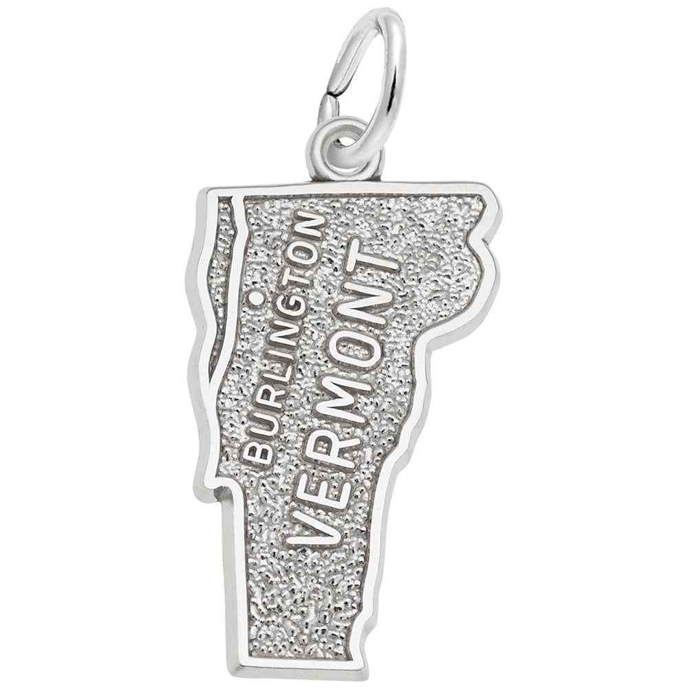 Burlington Vermont Map Charm - Travel Souvenir Jewelry Gift 3129