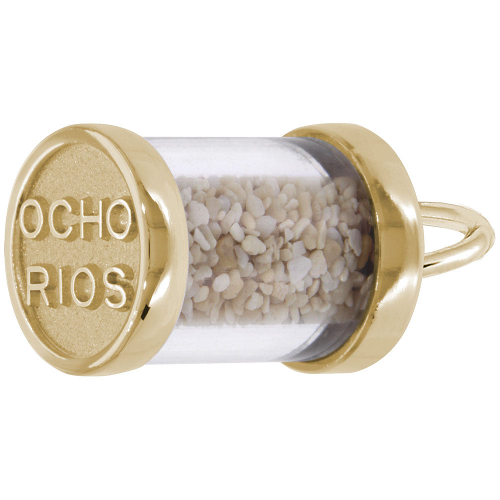 Jamaica Ocho Rios Sand Capsule Charm - Travel Keepsake Jewelry 3140
