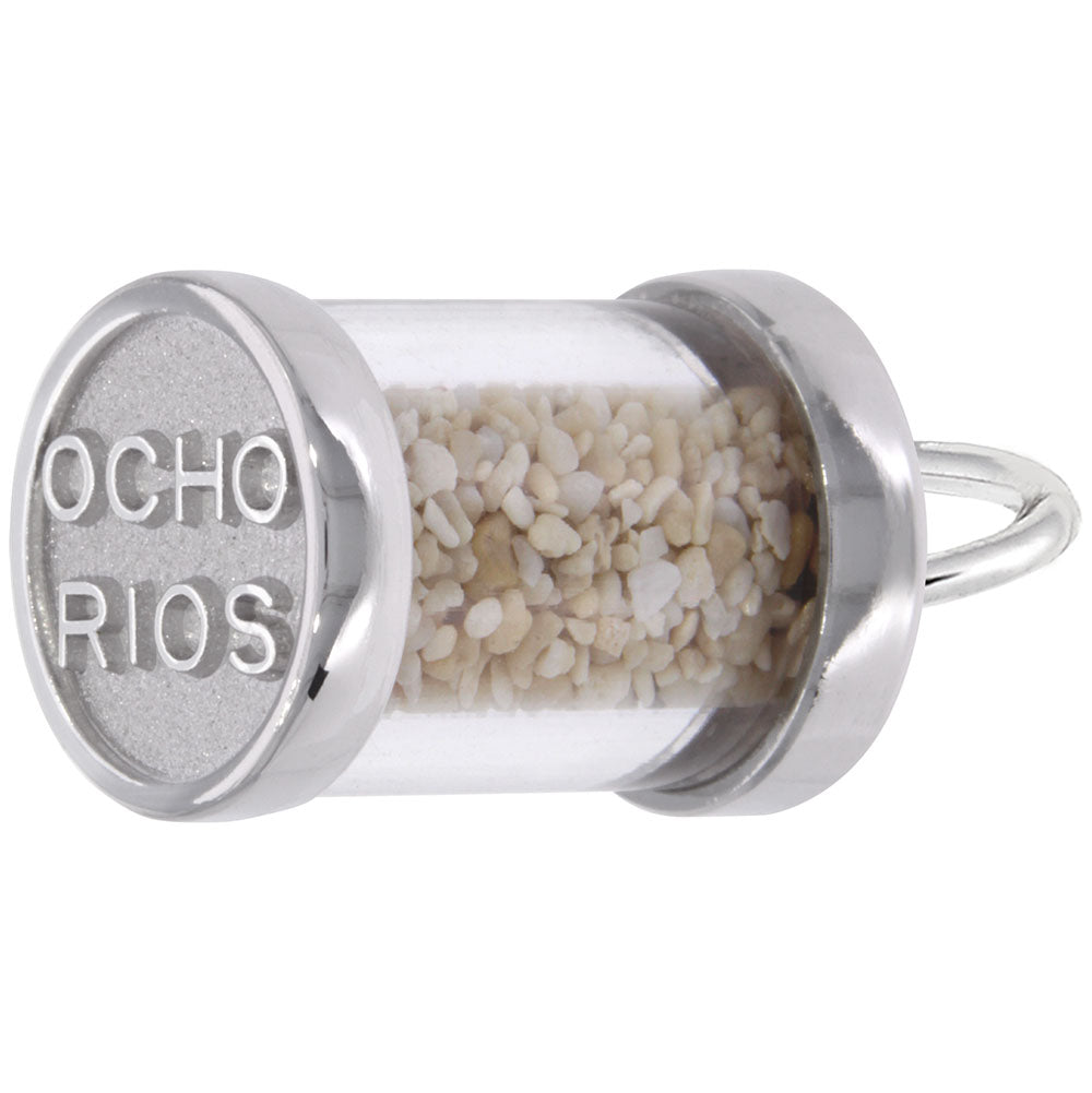 Jamaica Ocho Rios Sand Capsule Charm - Travel Keepsake Jewelry 3140