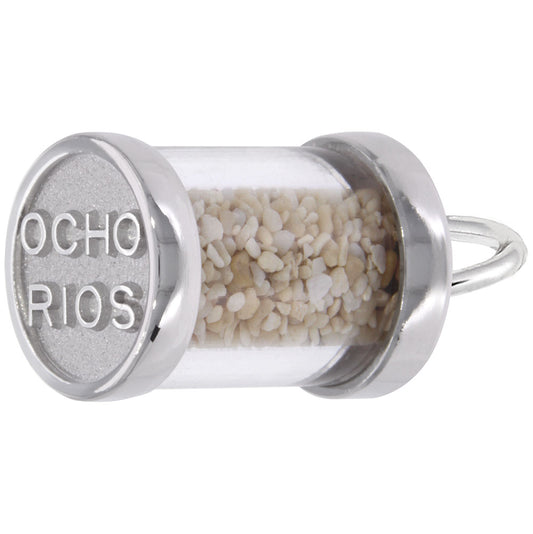 Jamaica Ocho Rios Sand Capsule Charm - Travel Keepsake Jewelry 3140