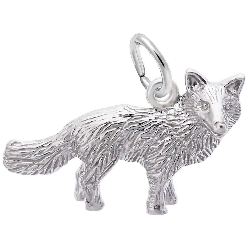 Charming Fox Pendant - Sterling Silver Animal Charm for Jewelry 3161