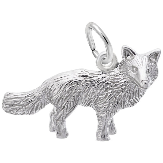 Charming Fox Pendant - Sterling Silver Animal Charm for Jewelry 3161