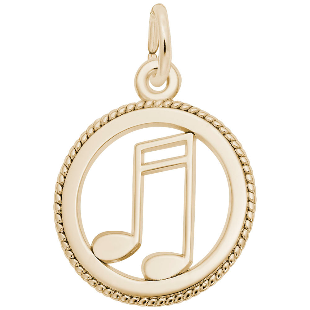 Music Note Disc Charm - Elegant Silver Pendant for Music Lovers 3166