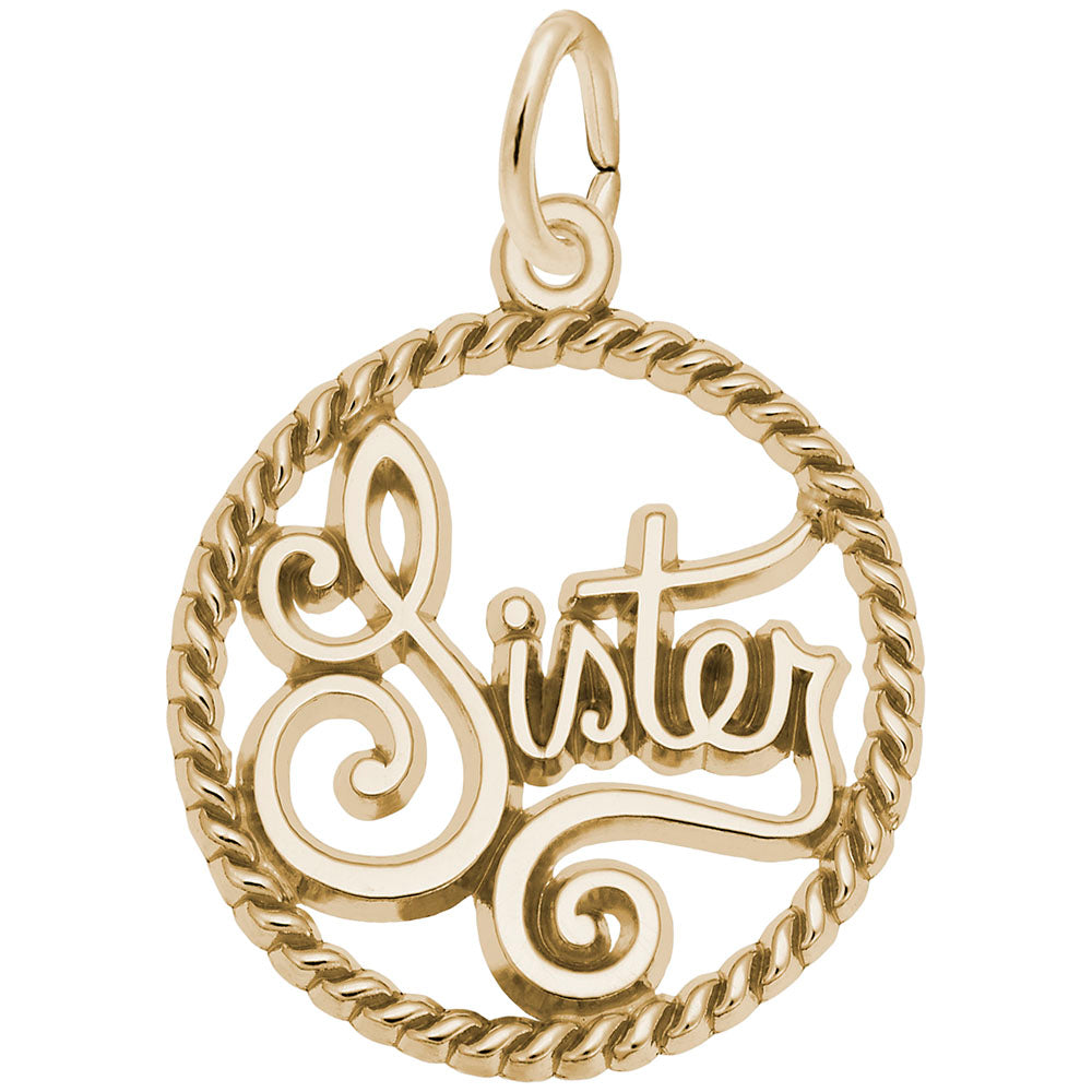 Sister Rope Circle Charm - Meaningful Family Friendship Jewelry 3186