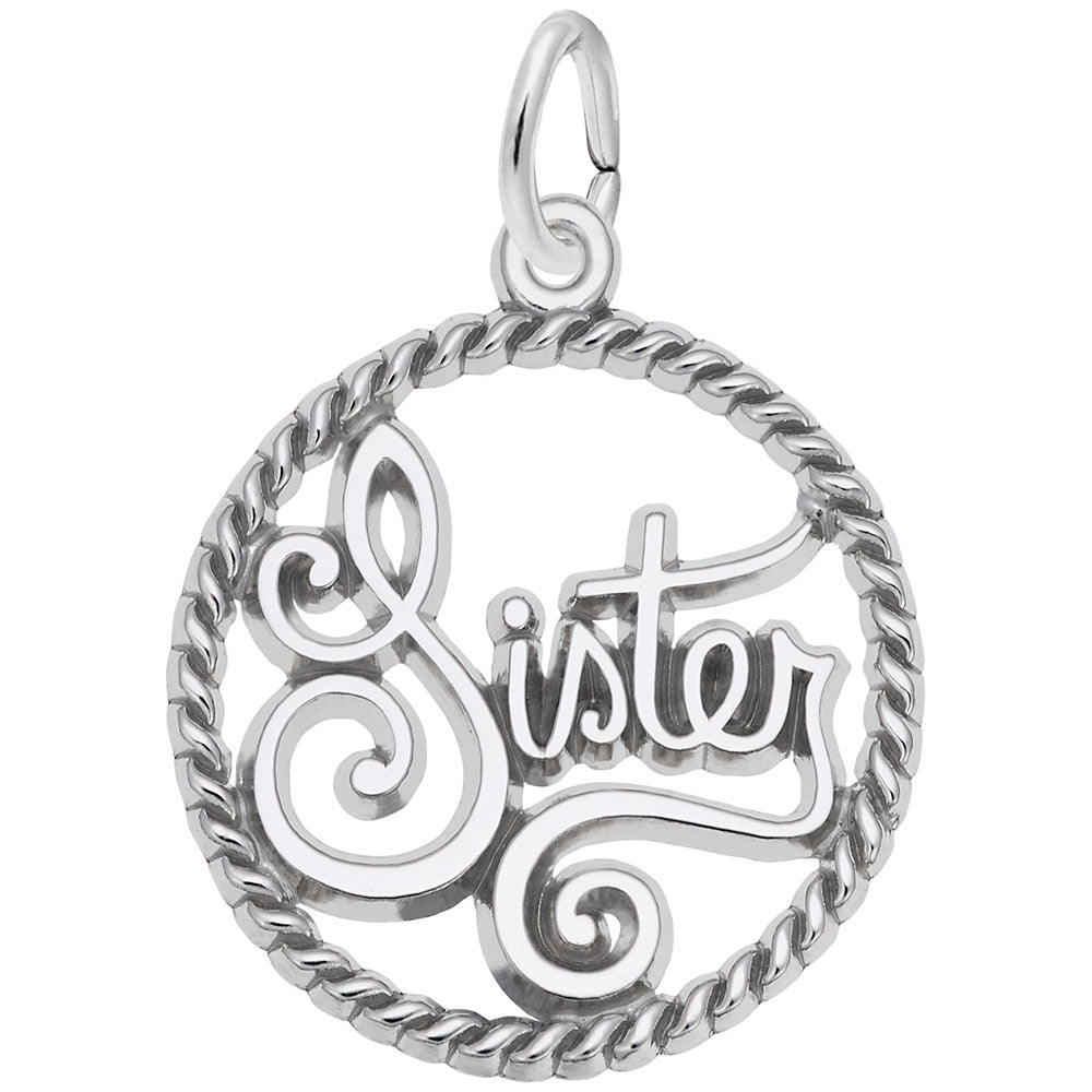 Sister Rope Circle Charm - Meaningful Family Friendship Jewelry 3186