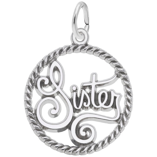 Sister Rope Circle Charm - Meaningful Family Friendship Jewelry 3186