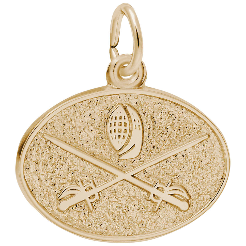 Fencing Oval Disc Charm - Elegant Sports Jewelry for Fencers 3201
