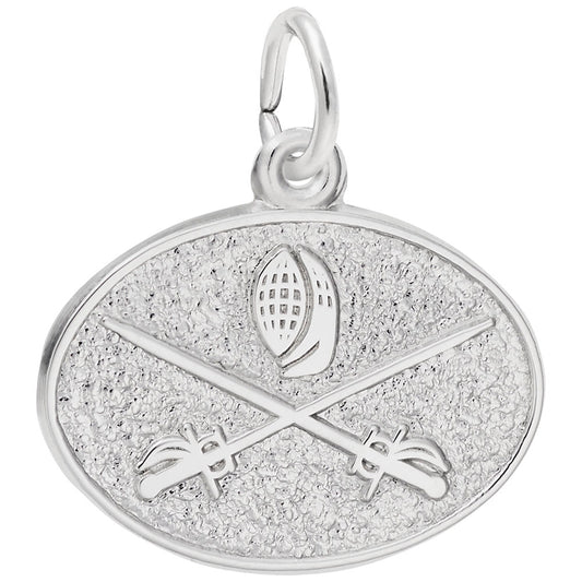 Fencing Oval Disc Charm - Elegant Sports Jewelry for Fencers 3201