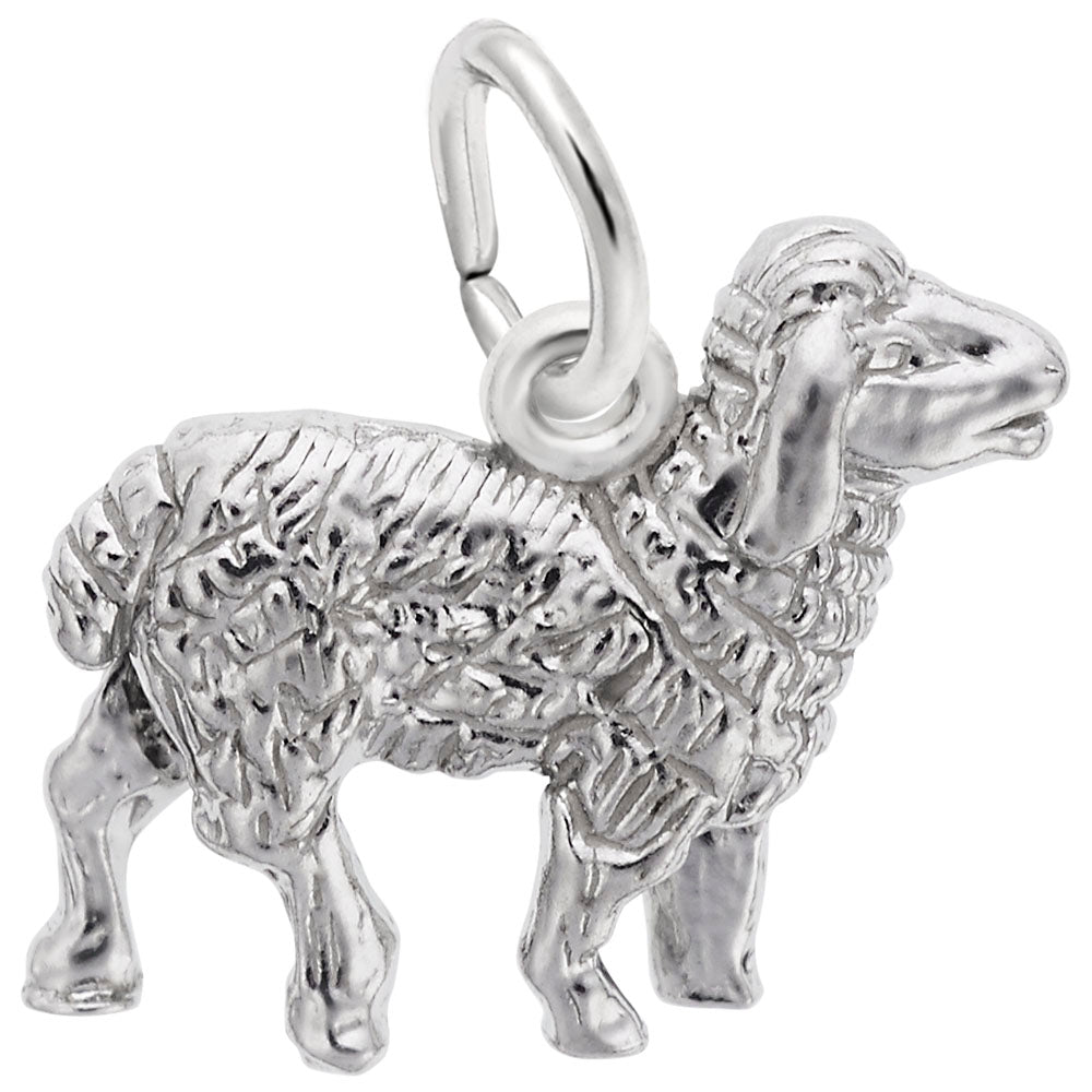 Sterling Silver Sheep Charm for Farm Animal Jewelry Collection 3210
