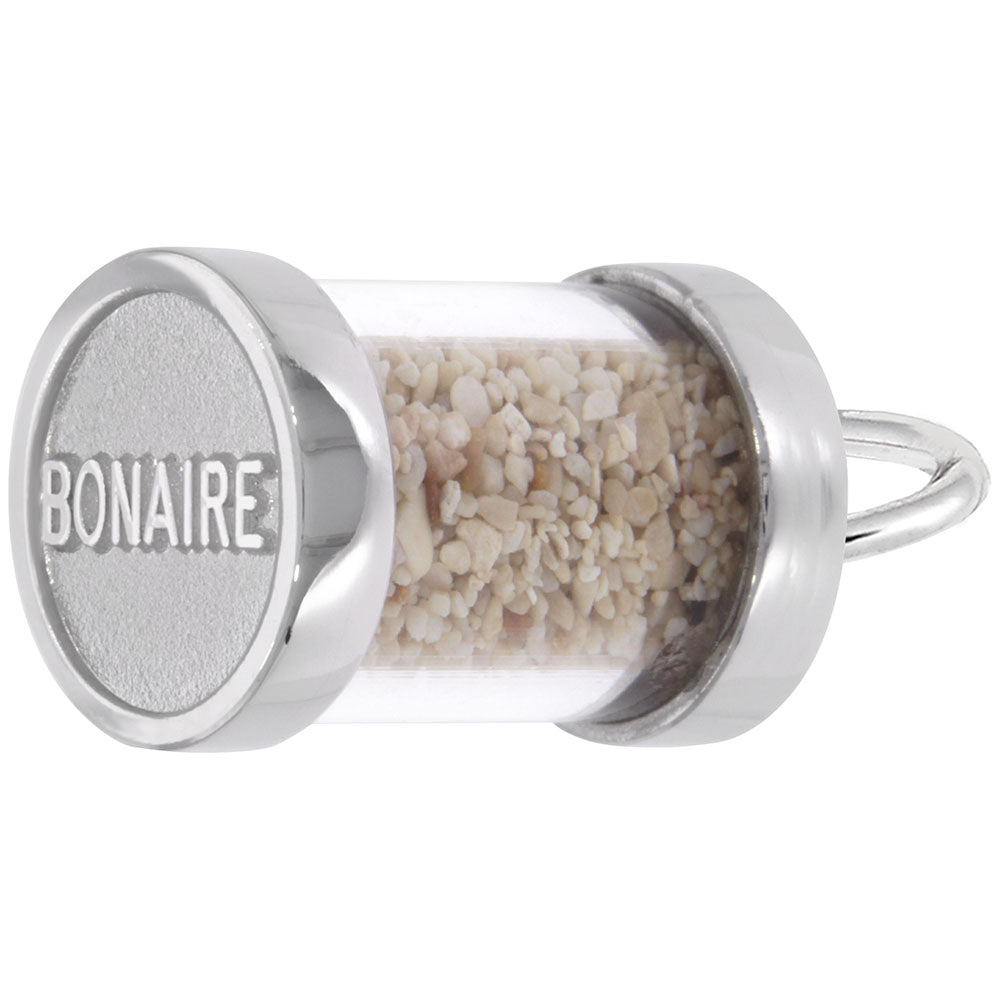 Bonaire Sand Capsule Charm - Unique Travel Keepsake Jewelry 3219