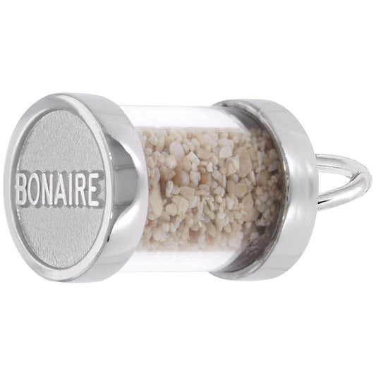 Bonaire Sand Capsule Charm - Unique Travel Keepsake Jewelry 3219