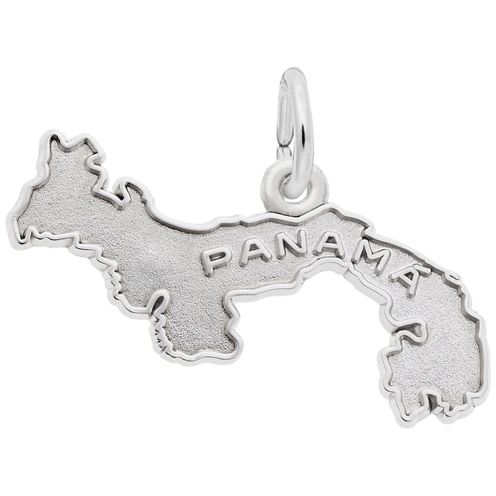 Panama Map Charm with Border - Travel Island Jewelry Accessory 3226