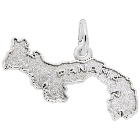 Panama Map Charm with Border - Travel Island Jewelry Accessory 3226
