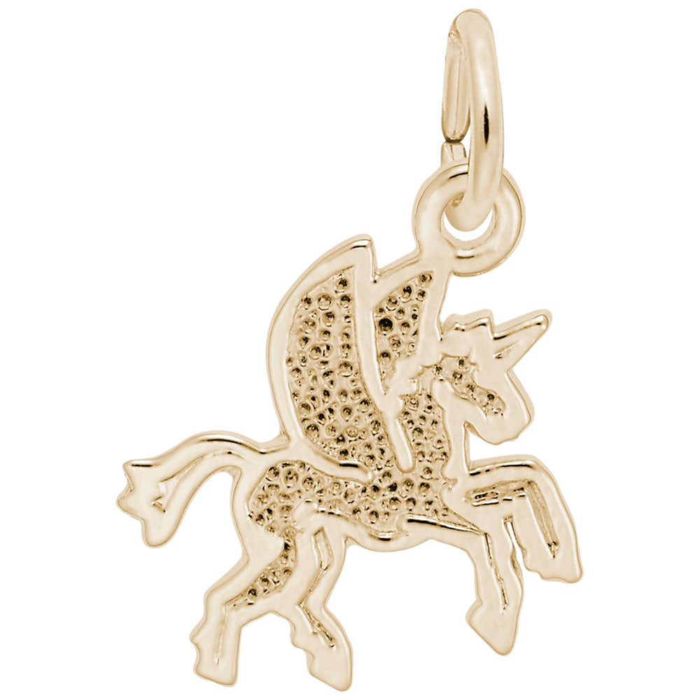 Flat Pegasus Charm - Enchanting Mythical Animal Jewelry Piece 3251