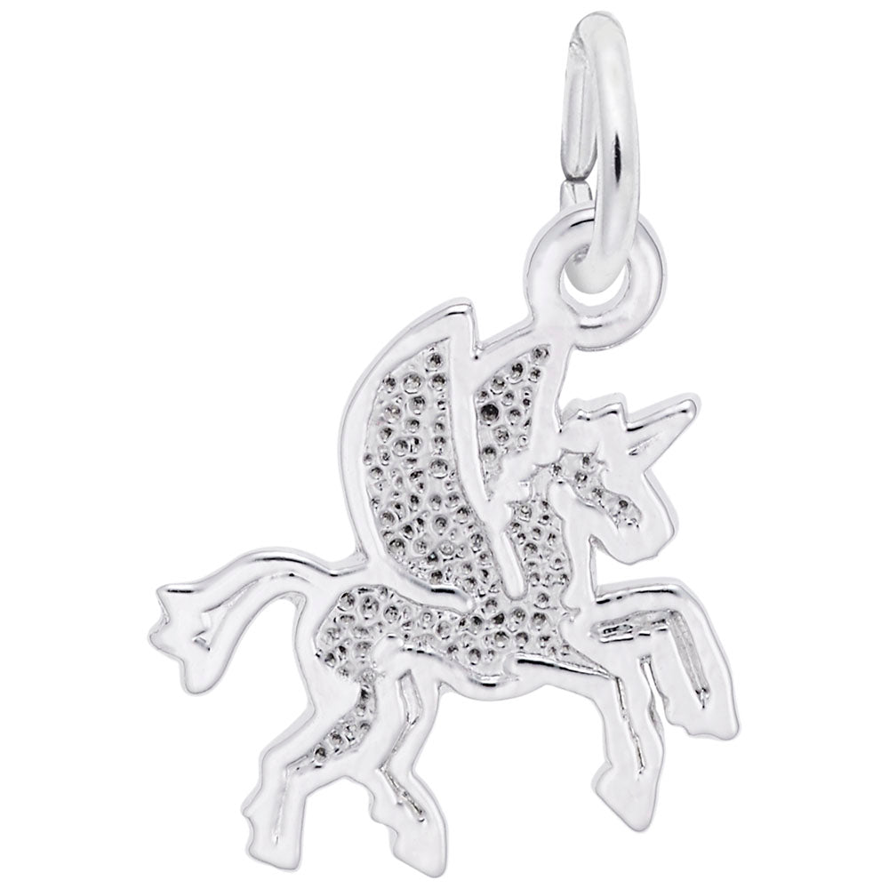 Flat Pegasus Charm - Enchanting Mythical Animal Jewelry Piece 3251