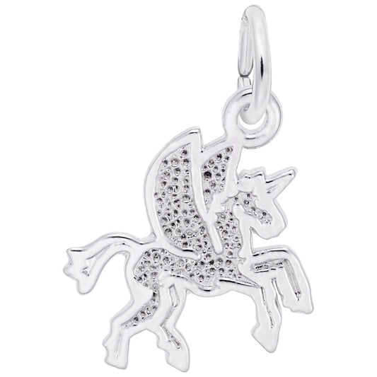 Flat Pegasus Charm - Enchanting Mythical Animal Jewelry Piece 3251