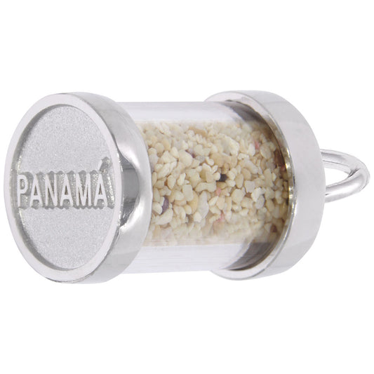 Panama Sand Capsule Charm - Travel-Inspired Island Jewelry 3264