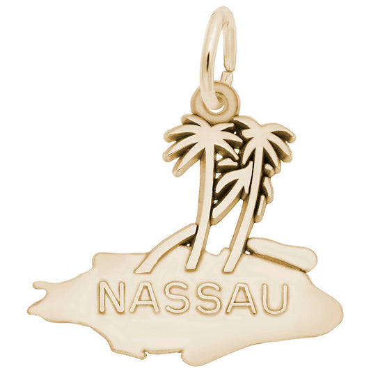 Nassau Palms Charm - Tropical Island Travel Jewelry Keepsake 3288