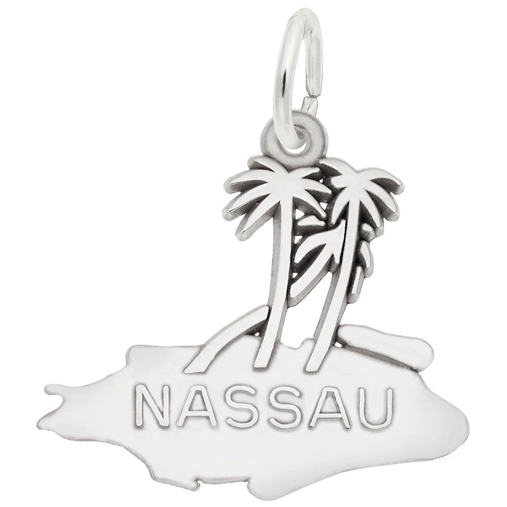 Nassau Palms Charm - Tropical Island Travel Jewelry Keepsake 3288