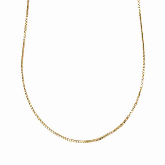 Box Chain Necklace - 20", 14K White Gold