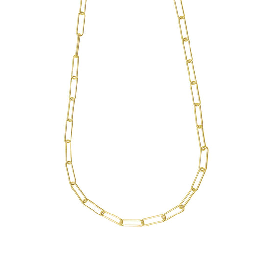 Medium Paperclip Necklace - 20", Gold Plate