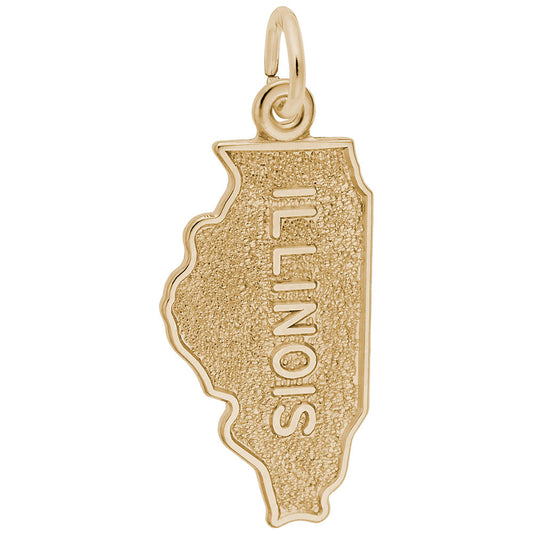 Illinois Map Charm - Travel Souvenir Jewelry for Adventure Lovers 3300