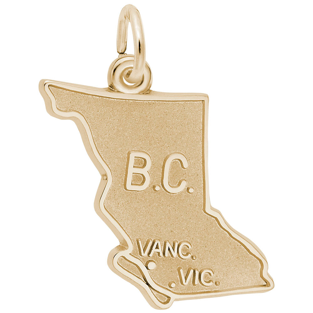 British Columbia Map Charm - Travel Souvenir Jewelry Gift 3301