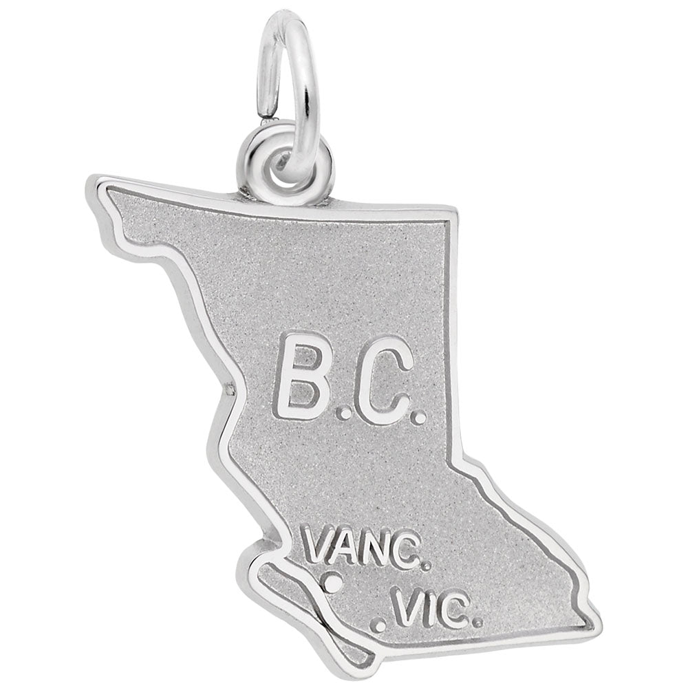 British Columbia Map Charm - Travel Souvenir Jewelry Gift 3301
